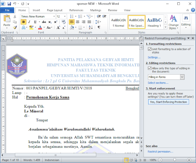 √ 2 Cara Proteksi File Dokumen Word Agar Tidak Bisa Diedit