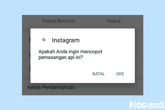 uninstall instagram