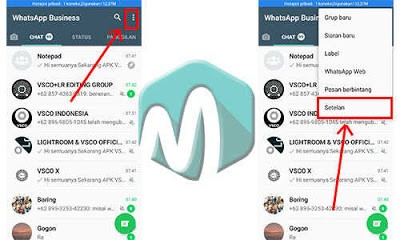 pengaturan2Bwhatsapp - Cara Menghilangkan Centang Biru di WA pilih setelan pada aplikasi whatsapp