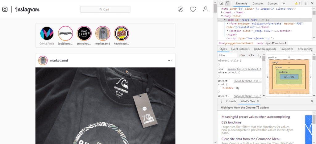 dock to right dengan tampilan instagram seperti android - Cara Membuka Instagram Di Laptop cara membuat tampilan instagram di laptop seperti di ponsel