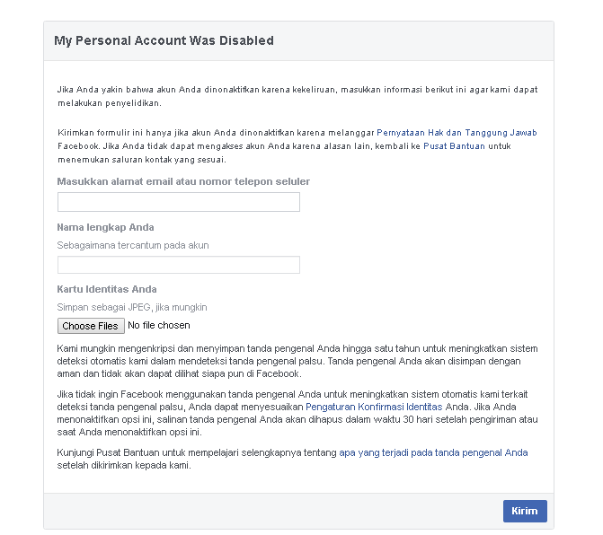 Cara Mengembalikan Akun Facebook yang Dinonaktifkan