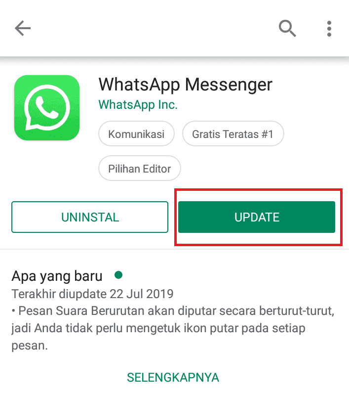 update whatsapp - Cara Mengatasi Whatsapp Kadaluarsa memperbaharui whatsapp
