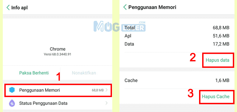 cara bersihkan cache chrome