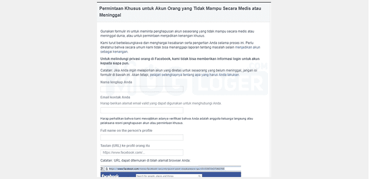 cara menghapus akun facebook orang lain