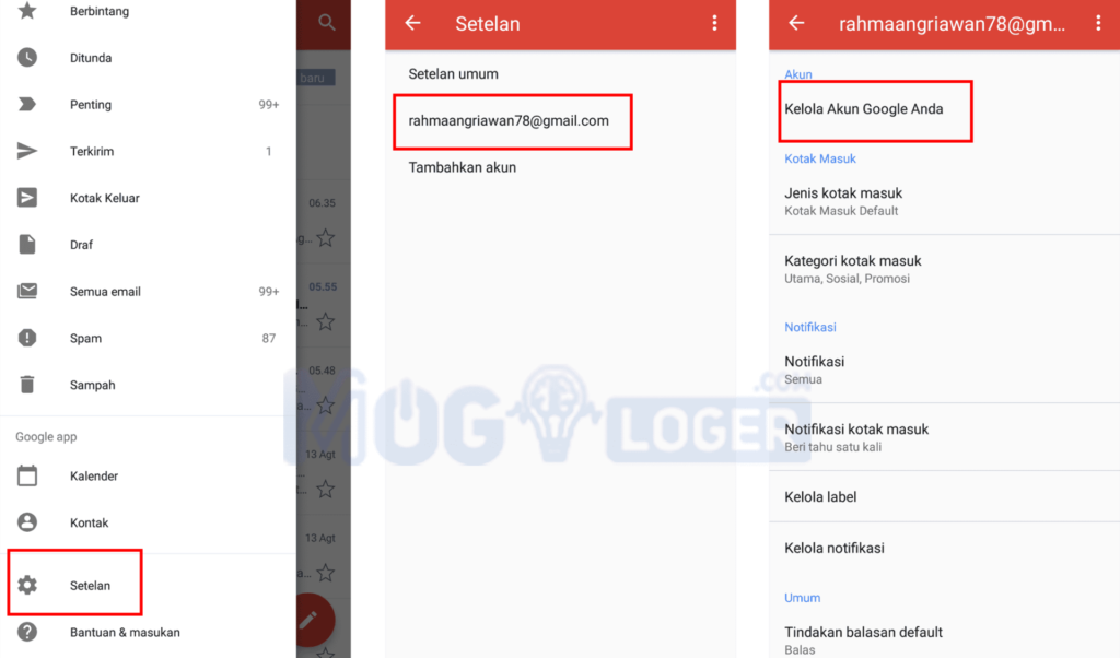 3 cara menghapus akun gmail secara
