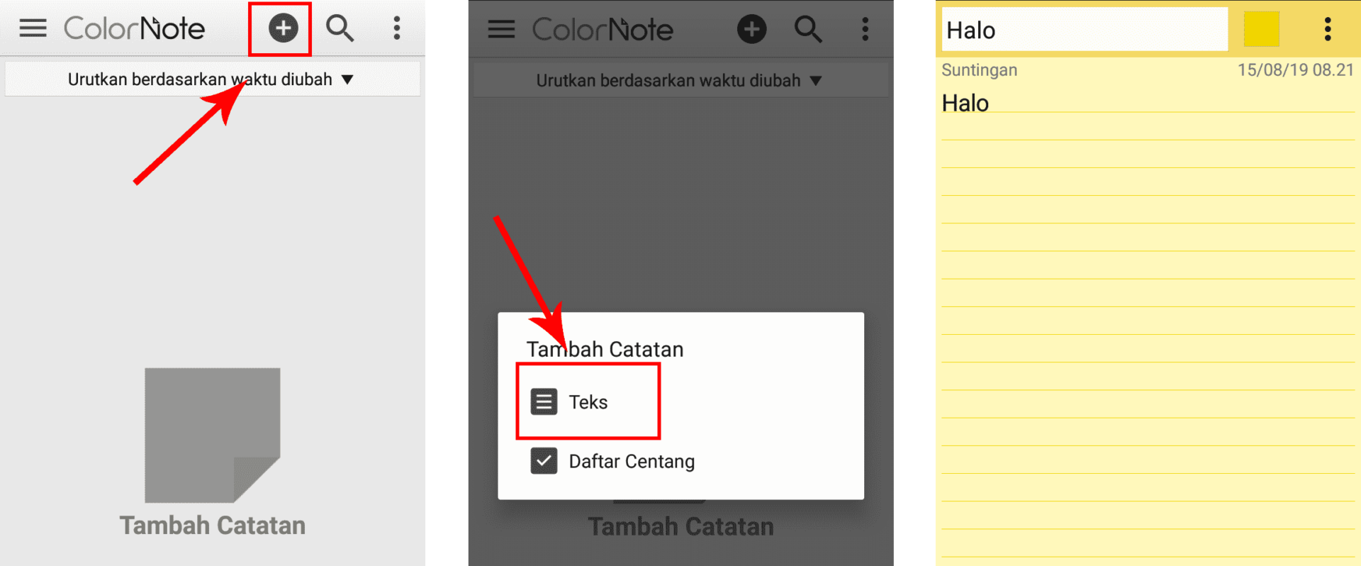 notes - Cara Broadcast Di LINE buat teks di notes