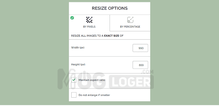 resize option di iloveimg - Cara Memperbesar Ukuran Foto JPG di PC dan HP resize options di iloveimg