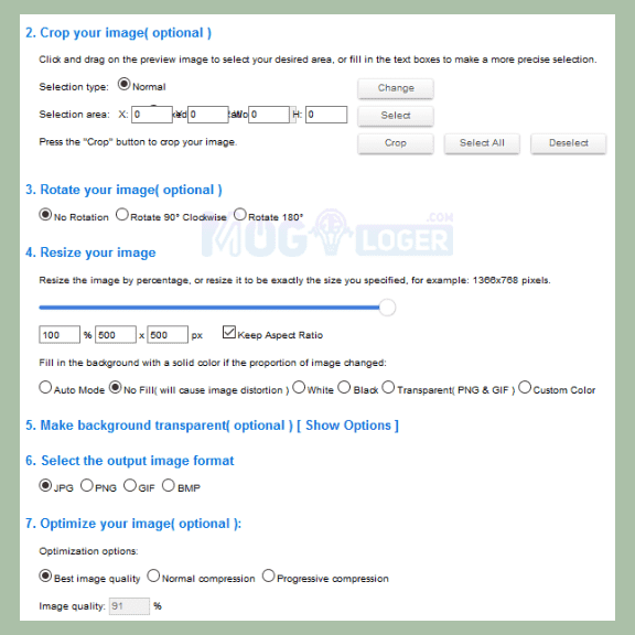 setting di Resizeimage - Cara Memperbesar Ukuran Foto JPG di PC dan HP setting di Resizeimage
