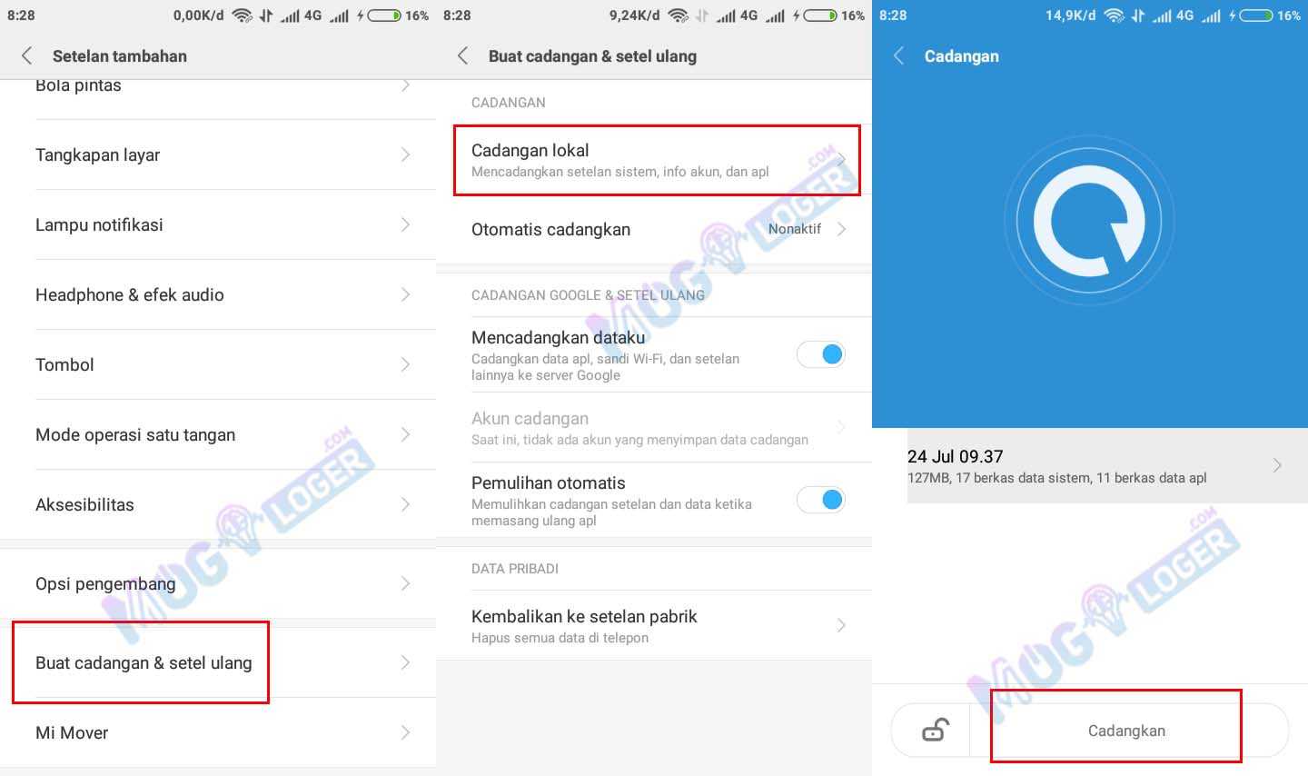 backup lokal di