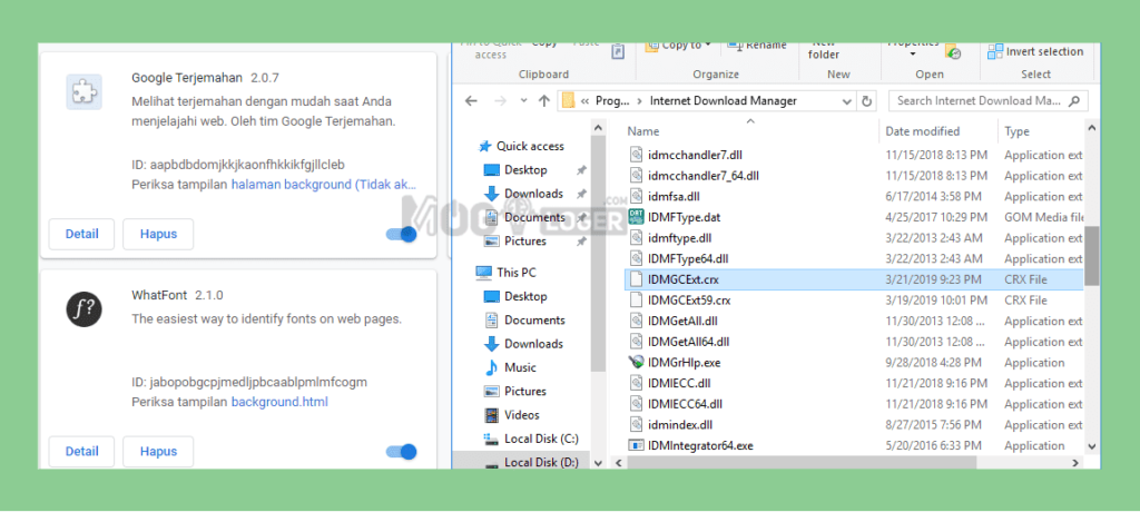 folder idm dan google chrome