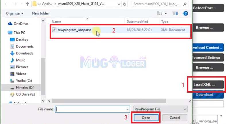 load xml di qfil