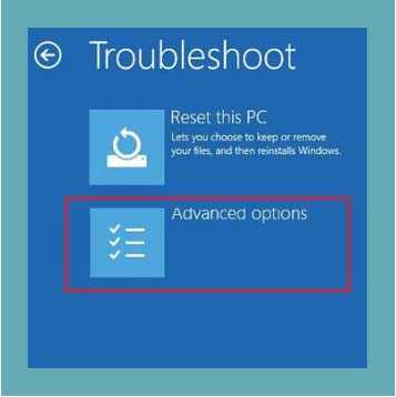 advanced options untuk buka safe mode
