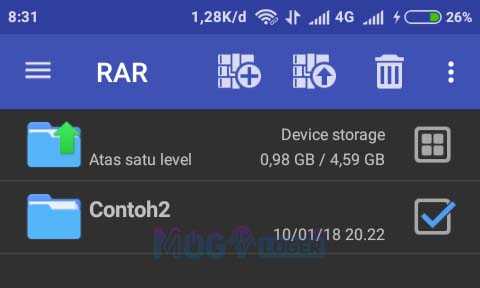 centang folder di RAR - 10+ Cara Membuat File ZIP, RAR, 7Z, TAR di Android & IOS centang di kolom pada aplikasi rar