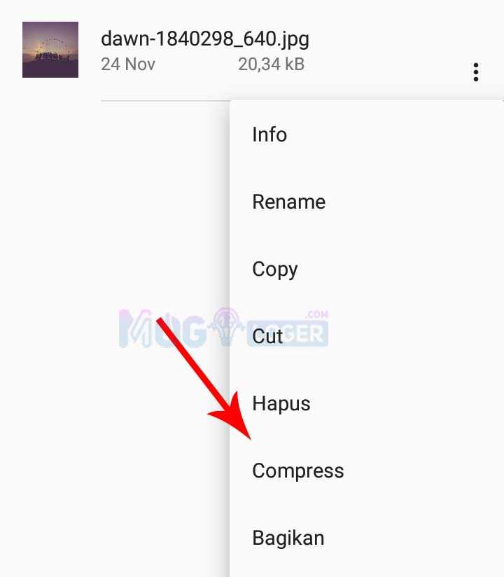 menu compress di es file - 10+ Cara Membuat File ZIP, RAR, 7Z, TAR di Android & IOS menu compress es file explorer