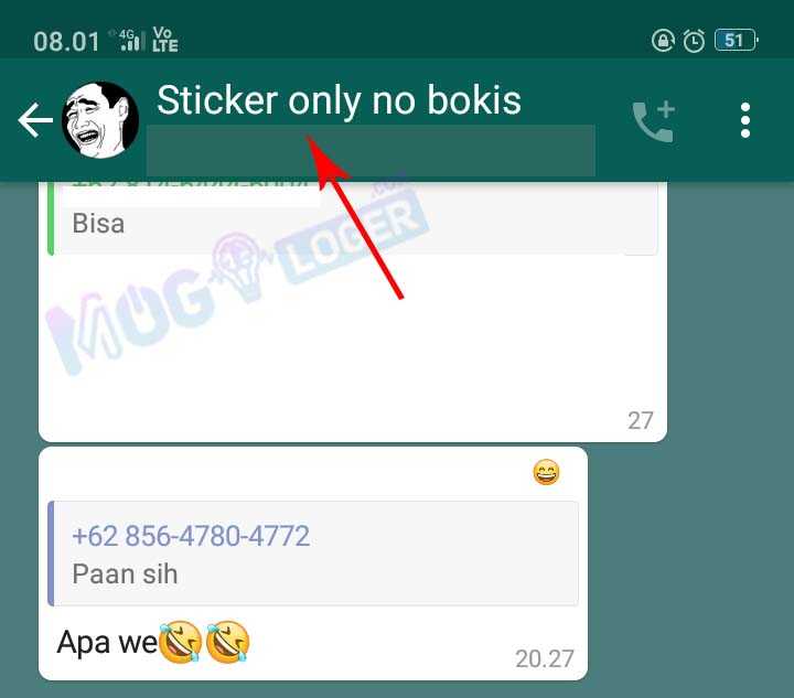 pilih grup dan tekan nama grup whatsapp