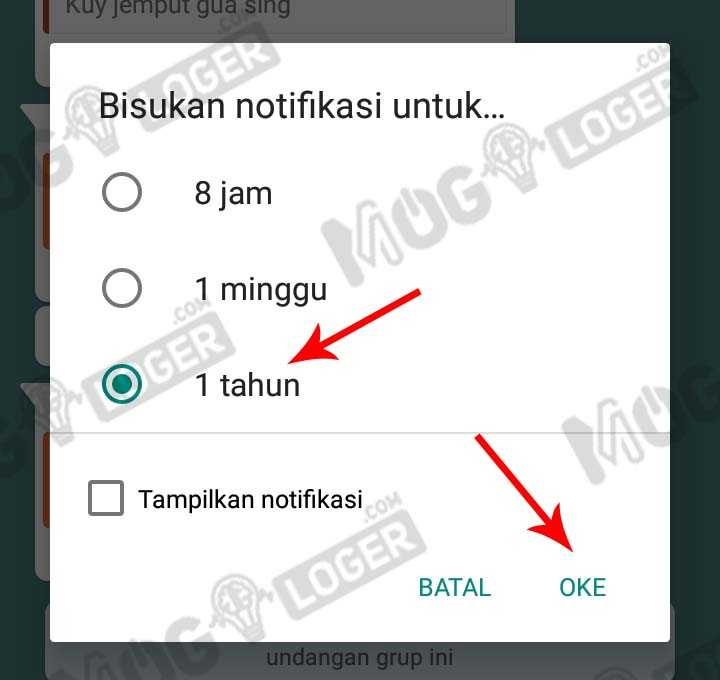 pilih satu tahun lalu ok