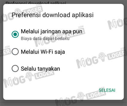 preferensi download aplikasi