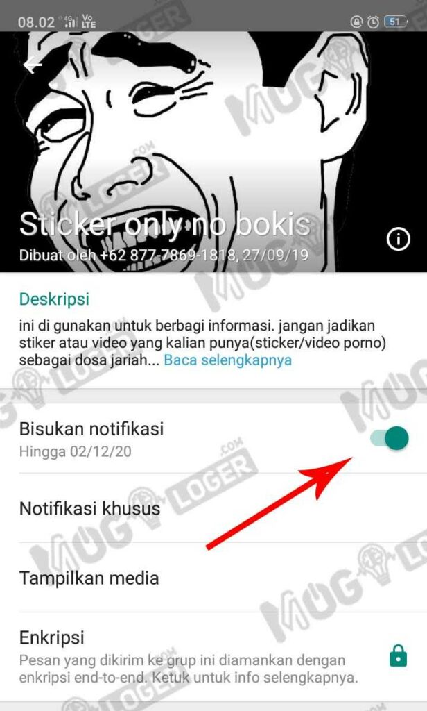 toggle bisukan di wa sudah aktif