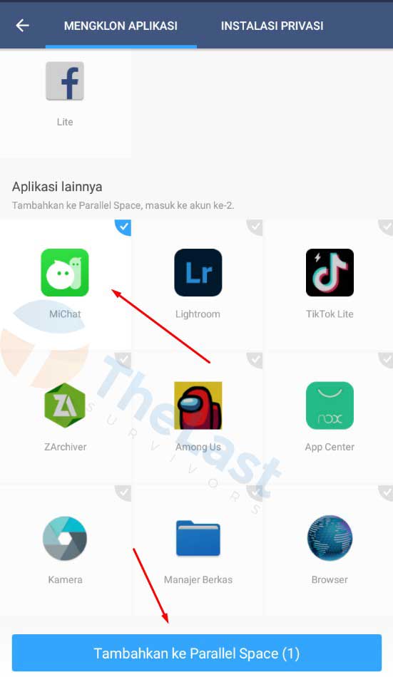 Pilih Aplikasi Michat - Cara Membuat 2 Akun Michat