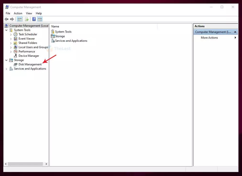 pilih Disk Management