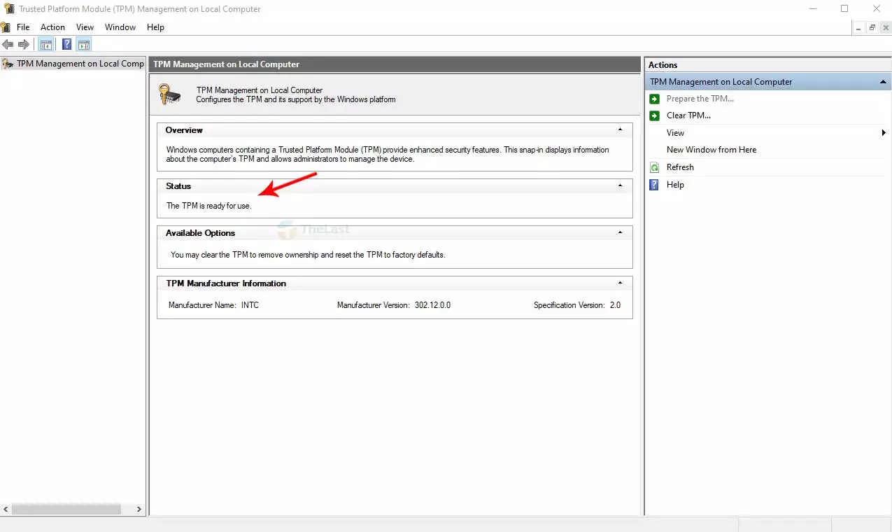 Cek Status Dukungan TPM di TPM Management Tool