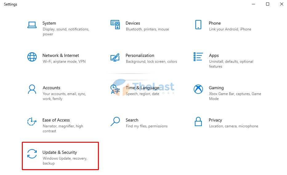 Updates And Security Settings