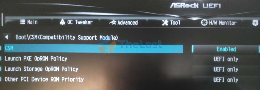 Atur Semua Ke Mode Uefi